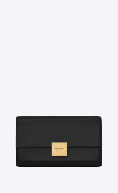 SAINT LAURENT Bellechasse SLG Woman Large Bellechasse wallet in black leather a_V4