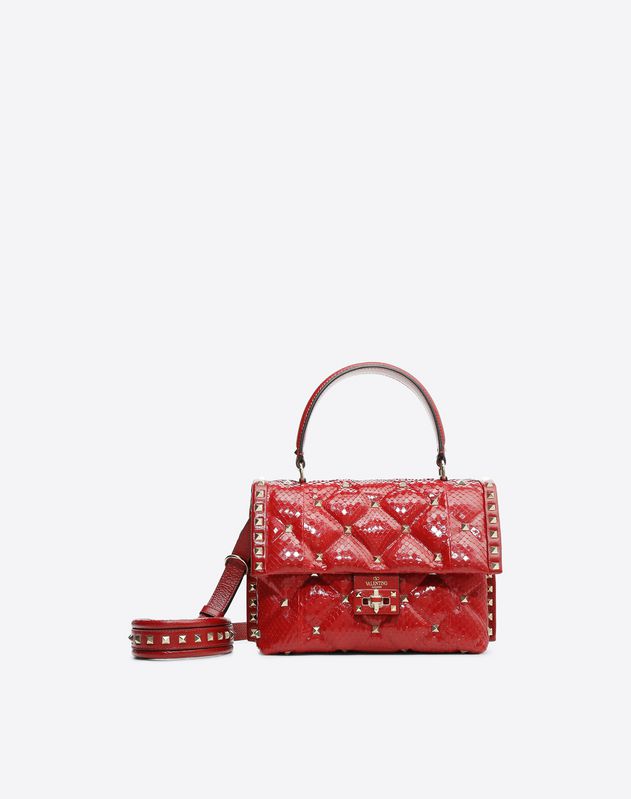 Valentino Women S Bags Garavani Python Candystud Top Handle Bag