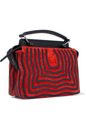Designer Handbags Up To 70 Off The Outnet Fendi Dotcom Leather Liquéd Suede Shoulder Bag