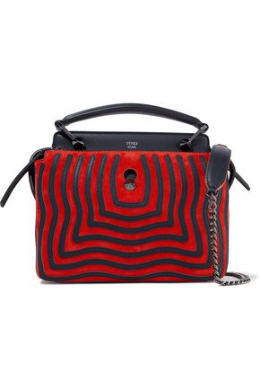 Designer Handbags Up To 70 Off The Outnet Fendi Dotcom Leather Liquéd Suede Shoulder Bag