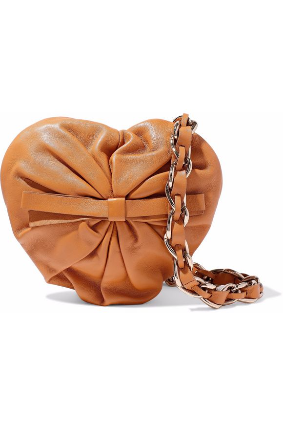 Bow-embellished leather shoulder bag | RED(V) | Sale up to 70% off ...