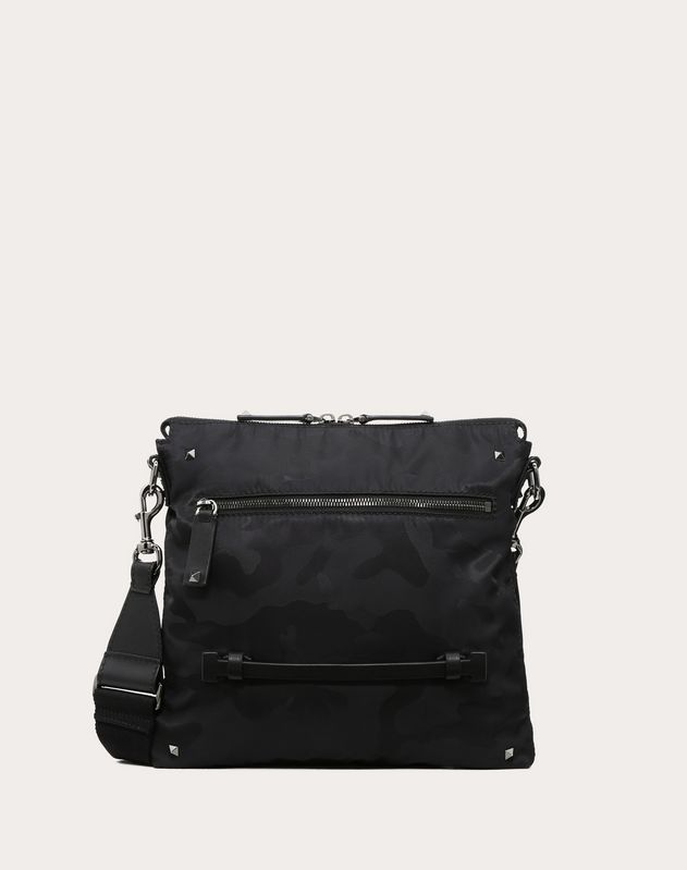 Nylon Camouflage Noir Crossbody Bag For Man Valentino