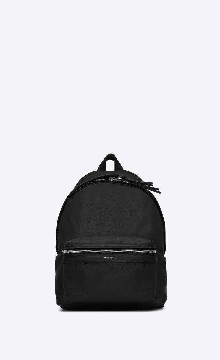 Saint Lau Mini City Backpack In Smooth Leather Ysl Mini City Backpack In Smooth Leather Front View