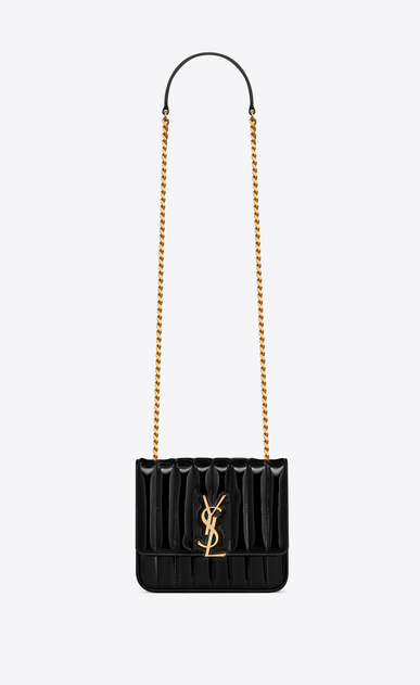 SAINT LAURENT Vicky Woman vicky medium in matelassé patent leather a_V4