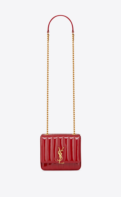 SAINT LAURENT Vicky Woman vicky small in matelassé patent leather a_V4