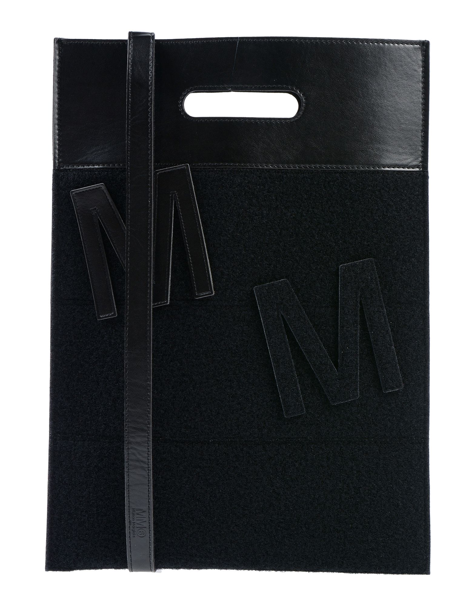 《送料無料》MM6 MAISON MARGIELA レディース ハンドバッグ ブラック ポリエステル 100% / レーヨン / ポリウレタン