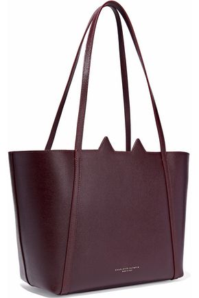 Designer Handbags Up To 70 Off The Outnet Charlotte Olympia Feline Mini Metallic Printed Textured Leather Tote