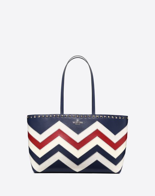 Valentino Women S Totes Garavani Small Chevron Motif Rockstud Ping Bag