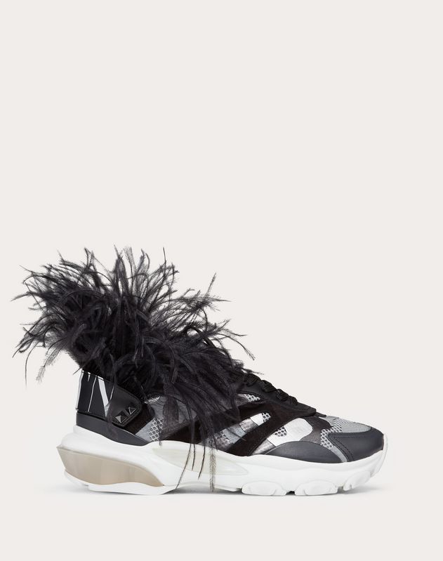 valentino sneakers with feathers