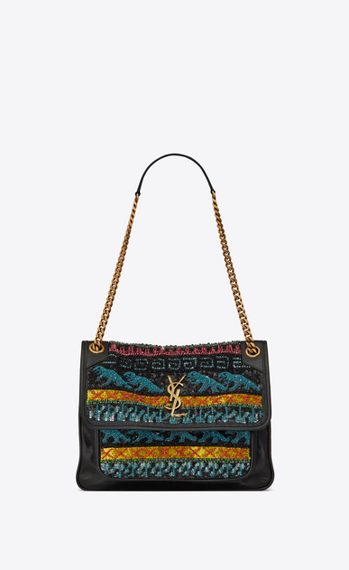 Women S Handbags Saint Laurent Ysl Medium Niki Bag Decorated With Dinosaur Embroideries