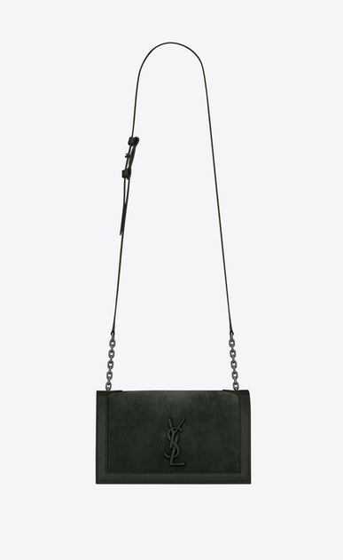 Schultasche aus Veloursleder und Leder
