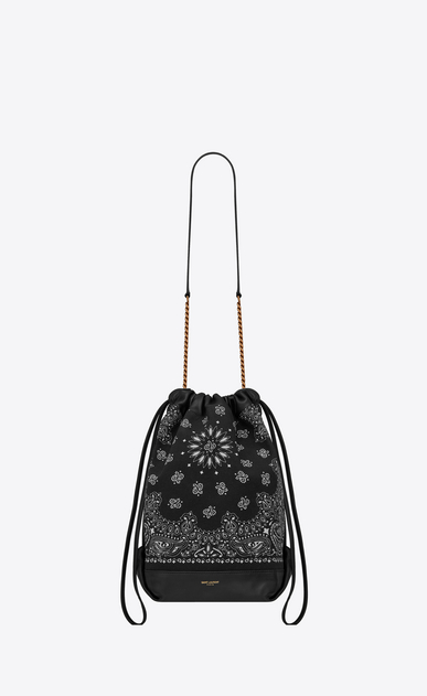 Women S Satchel Bucket Bags Saint Lau Ysl Teddy Pouch In Bandana Fabric And Leather