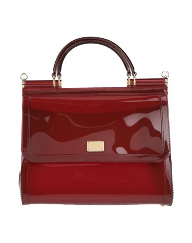 Dolce & Gabbana Woman Handbag Burgundy Size - Pvc - Polyvinyl Chloride, Cotton, Calfskin, Lambskin In Red