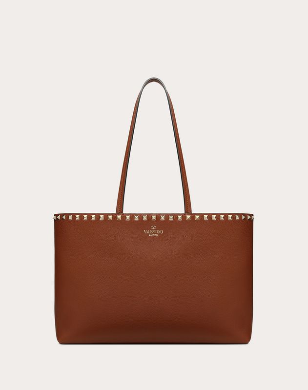 small rockstud grainy calfskin shopper