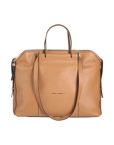 Piquadro Woman Shoulder Bag Camel Size - Soft Leather In Beige