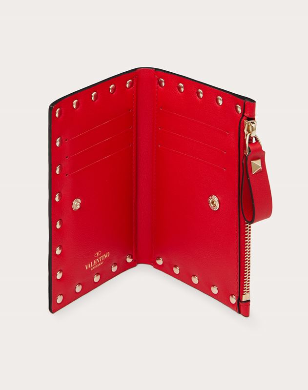 Portamonete e Carte Rockstud in Vitello