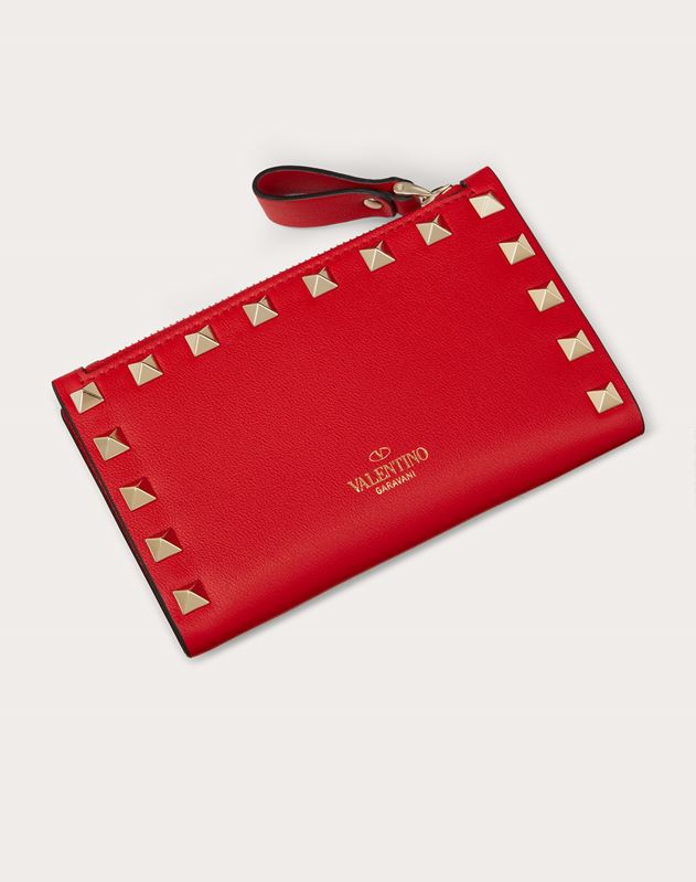 Portamonete e Carte Rockstud in Vitello