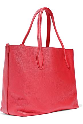 Tod's Woman Joy Reversible Pebbled-leather Tote Red | ModeSens