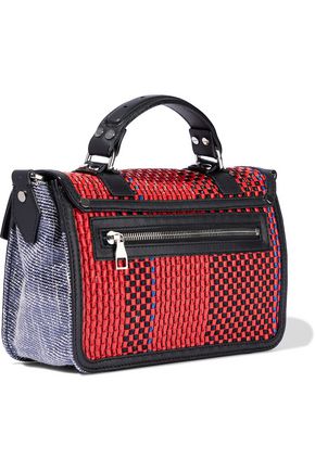 Proenza Schouler Woman Ps1+ Tiny Raffia, Leather And Coated Canvas Shoulder Bag Red