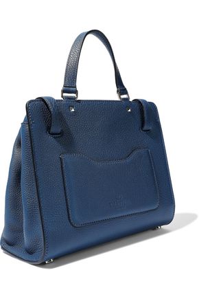 Valentino Garavani Pebbled-leather Shoulder Bag In Storm Blue