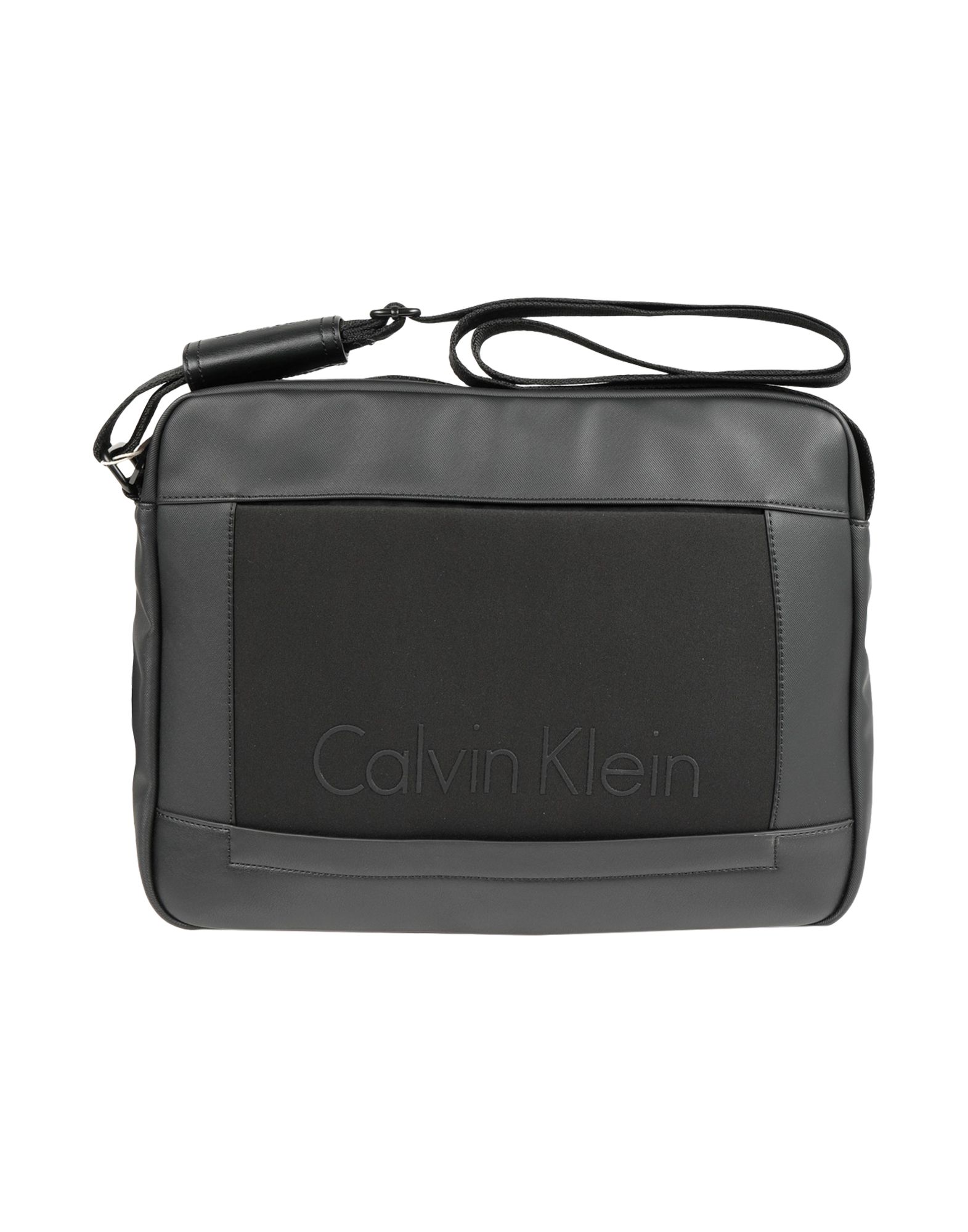 《セール開催中》CALVIN KLEIN メンズ ブリーフケース ブラック ポリウレタン 90% / ポリエステル 10%