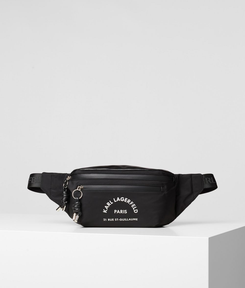 Unisex Rue St Guillaume Bumbag Black 65% Polyester - 35% Cow leather - Size: OneSize