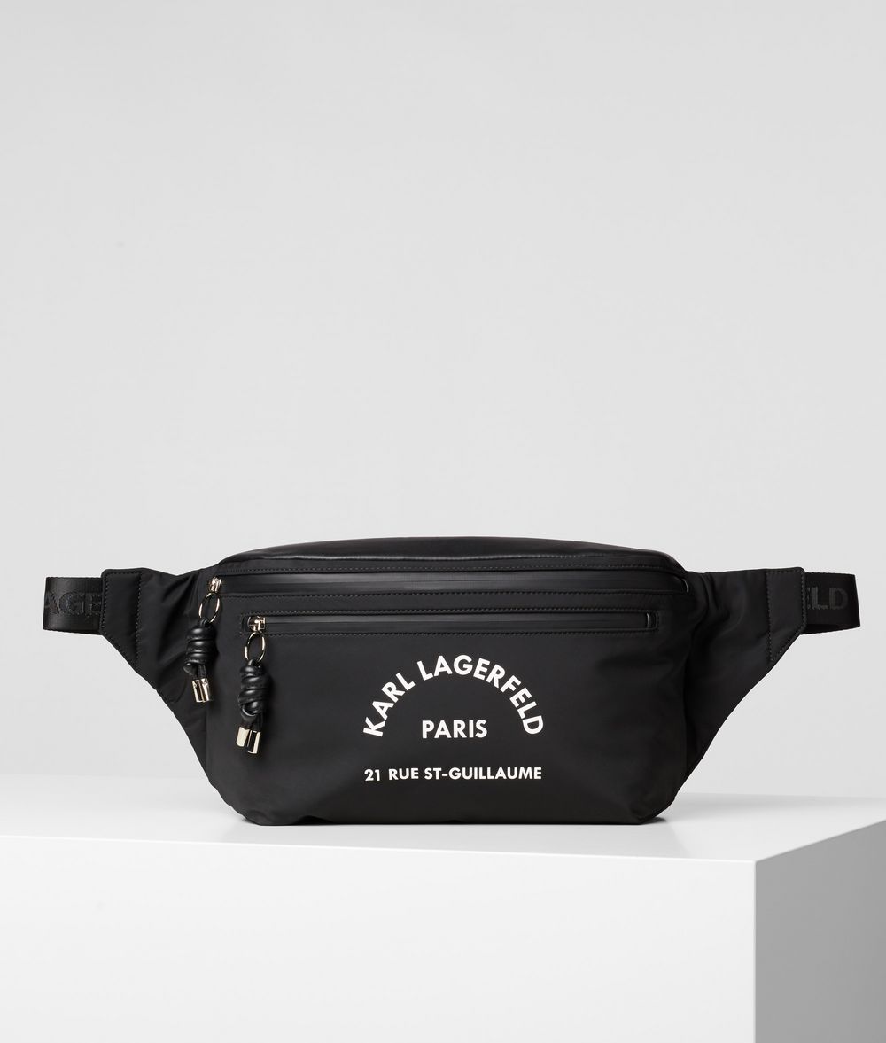 Unisex Rue St Guillaume Big Bumbag Black 80% Polyester - 20% Cow leather - Size: OneSize