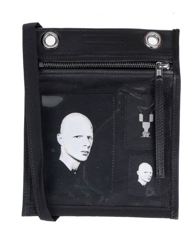 Man Cross-body bag Black Size - Calfskin, Polyamide, Cotton