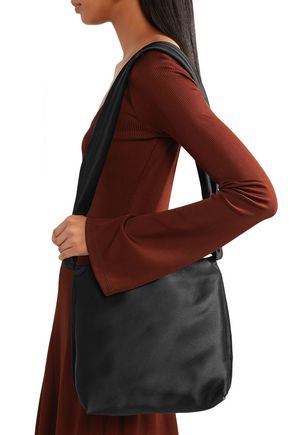 The Row Knotted Satin Shoulder Bag In Black