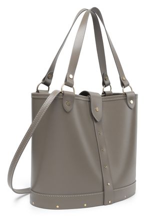 The Row Studded Leather Shoulder Bag In Taupe
