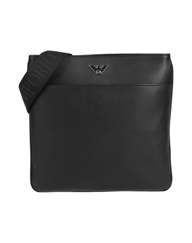 Emporio Armani Man Cross-body Bag Black Size - Bovine Leather, Polyurethane Coated