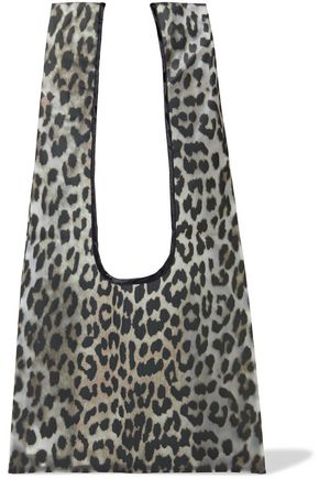 Cherry Blossom leopard-print vinyl shoulder bag | GANNI | Sale up to 70 ...