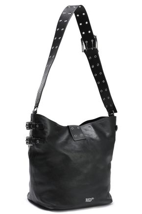 Redv Alentino Woman Buckle-detailed Leather Bucket Bag Black | ModeSens