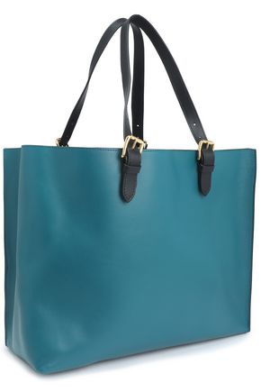 Marni Leather Tote In Teal