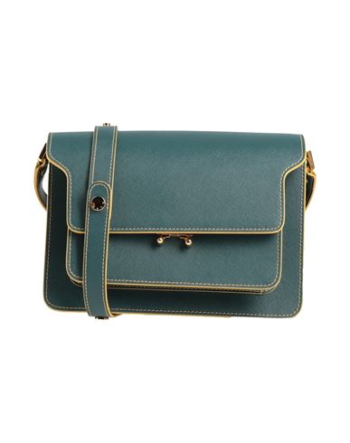Marni Woman Cross-body Bag Deep Teal Size - Cow Leather, Brass In Green