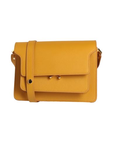 Marni Woman Cross-body Bag Mustard Size - Bovine Leather, Brass In Yellow