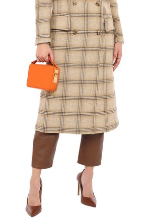 Click to view more detailed imagery on our partner's website Sophie Hulme The Mini Trunk Leather Shoulder Bag In Orange