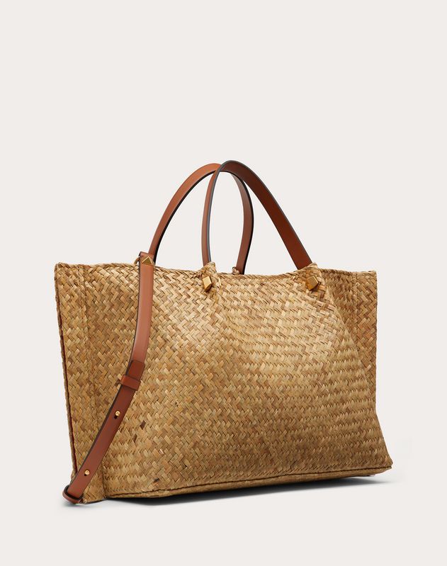 Straw VLOGO Escape Tote Bag for Woman | Valentino Online Boutique