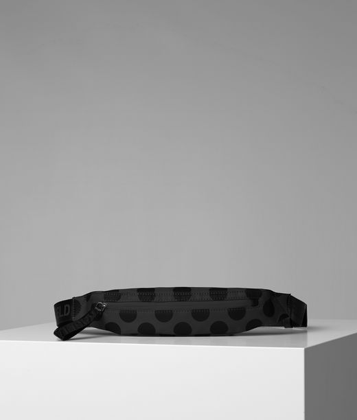 Woman Small Polka Dot Waist Bag Black On Black 100% Polyamide - Size: OneSize