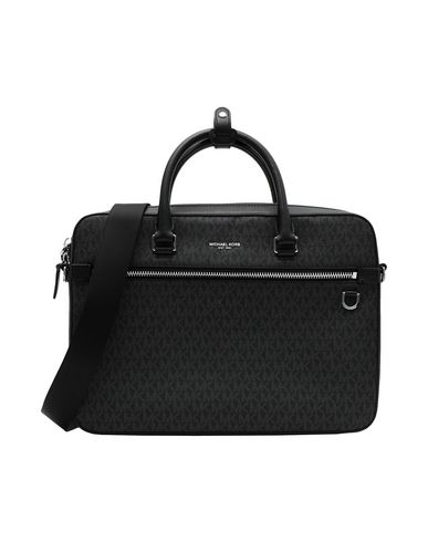 Michael Kors Mens Front Zip Briefcase Man Handbag Black Size - Pvc - Polyvinyl Chloride, Polyester,