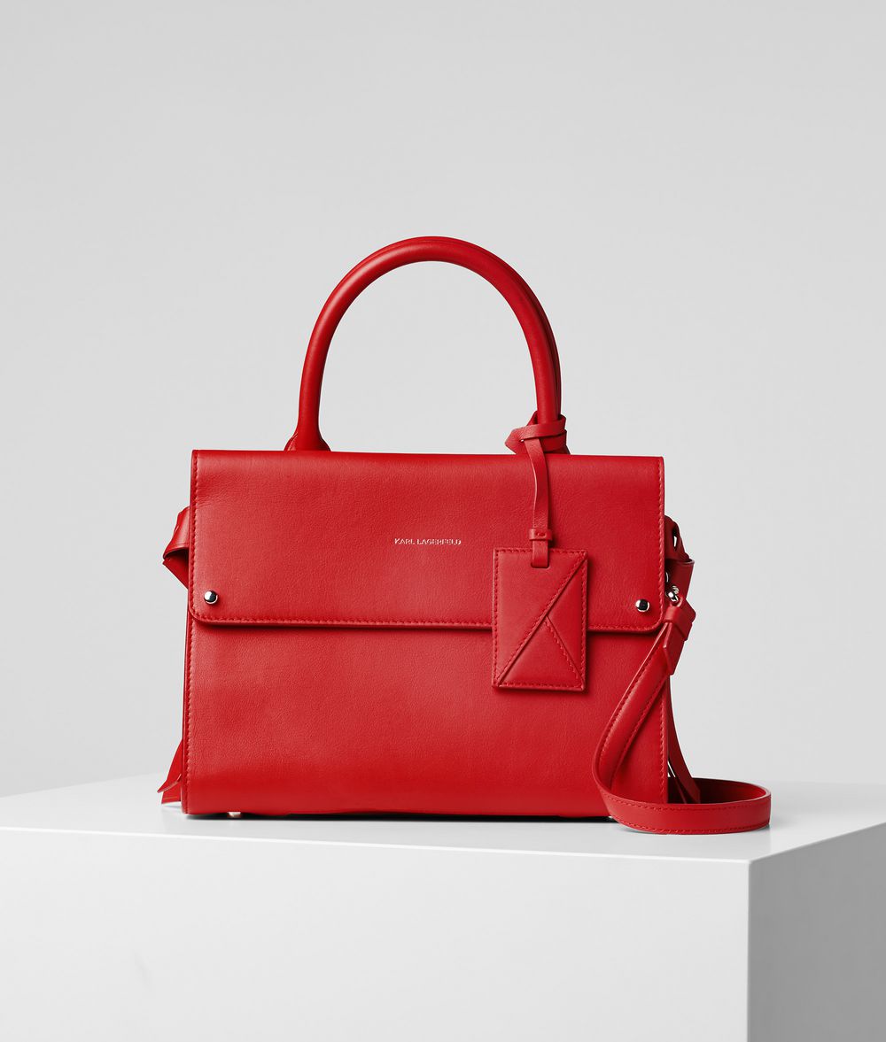 Woman K/ikon Small Top-handle Bag Red 100% Cow leather - Size: OneSize