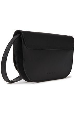 Click to view more detailed imagery on our partner's website Marni Minuet Textured-leather Shoulder Bag In Black
