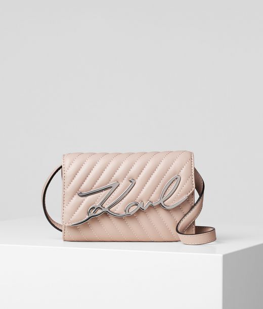 Woman K/signature Stitch Waist Bag Powder Pink 100% Lambskin - Size: OneSize