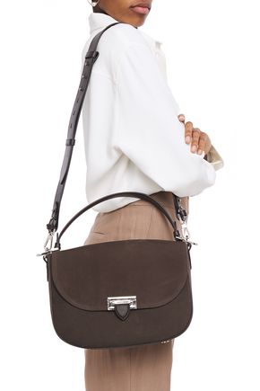 Aspinal Of London Slouchy Saddle Pebbled-leather Shoulder Bag In Chocolate