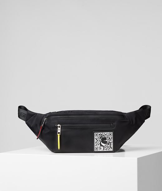 Karl Lagerfeld Unisex K/pixel Marsupio In Nylon Nero 80% Poliestere, 20% Pelle Bovina, Taglia: OneSize