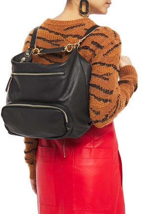 Marni Convertible Pebbled-leather Backpack In Black