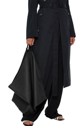 Click to view more detailed imagery on our partner's website The Row Flat Hobo Large Leather Shoulder Bag In Black
