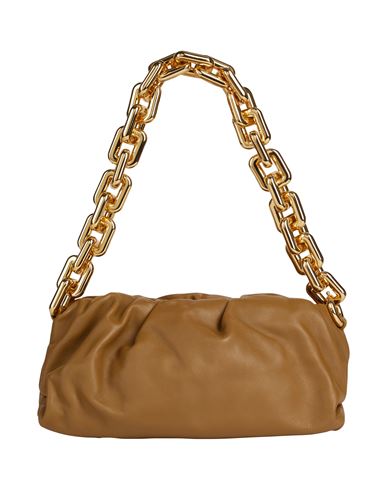 Bottega Veneta Woman Handbag Camel Size - Calfskin In Beige
