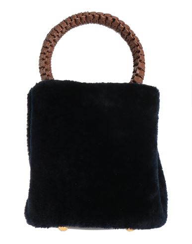Marni Woman Handbag Black Size - Bovine Leather, Brass, Shearling