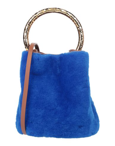 Marni Woman Handbag Bright Blue Size - Bovine Leather, Brass, Shearling
